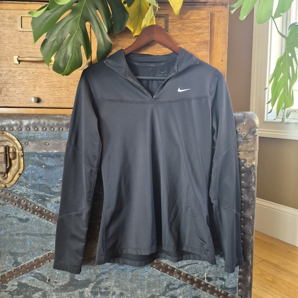 Nike Pro Dri-FIT Womens Black Quarter Zip Training Top BV4106-010 Size M - Picture 1 of 7
